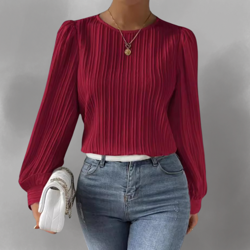 Dania™ | Carly plisseret langærmet bluse