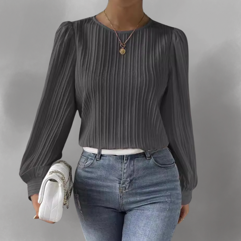 Dania™ | Carly plisseret langærmet bluse