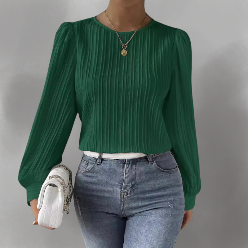 Dania™ | Carly plisseret langærmet bluse