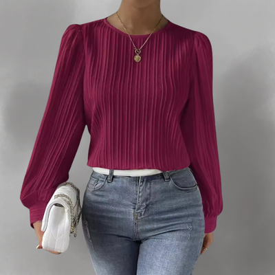 Dania™ | Carly plisseret langærmet bluse