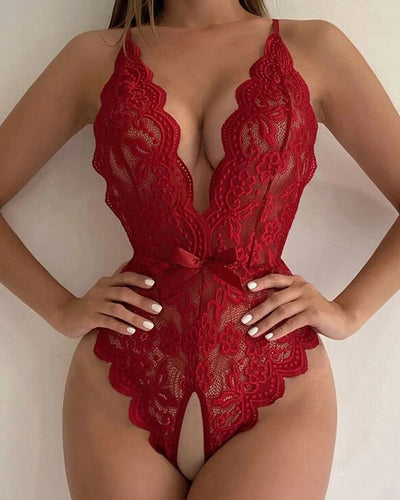 Nora™ | Halskædefri blonde bodysuit