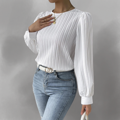 Dania™ | Carly plisseret langærmet bluse