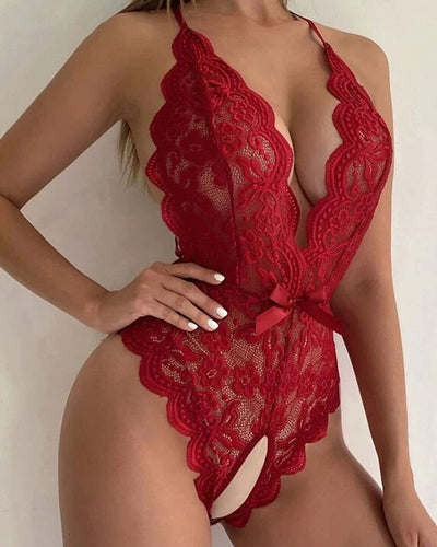 Nora™ | Halskædefri blonde bodysuit