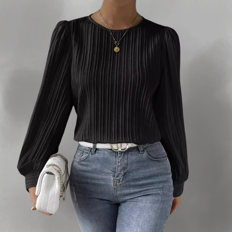 Dania™ | Carly plisseret langærmet bluse
