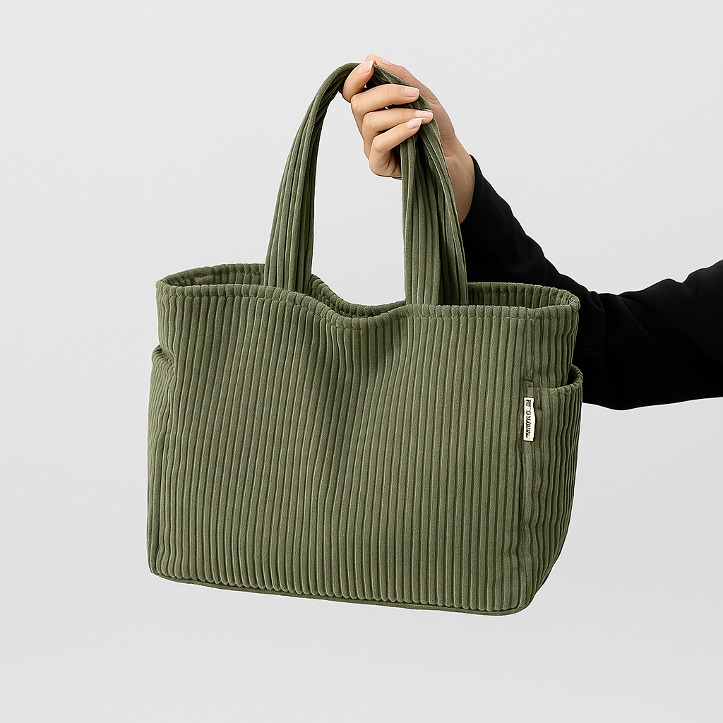 Tilda™ - Ribbet tote bag med snoretræk