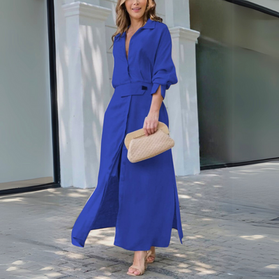 Jeanette™ | Elegant maxi-kjole med V-hals
