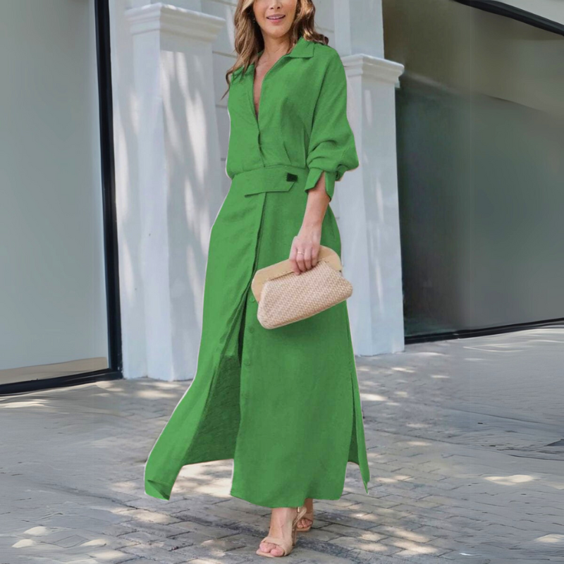 Jeanette™ | Elegant maxi-kjole med V-hals
