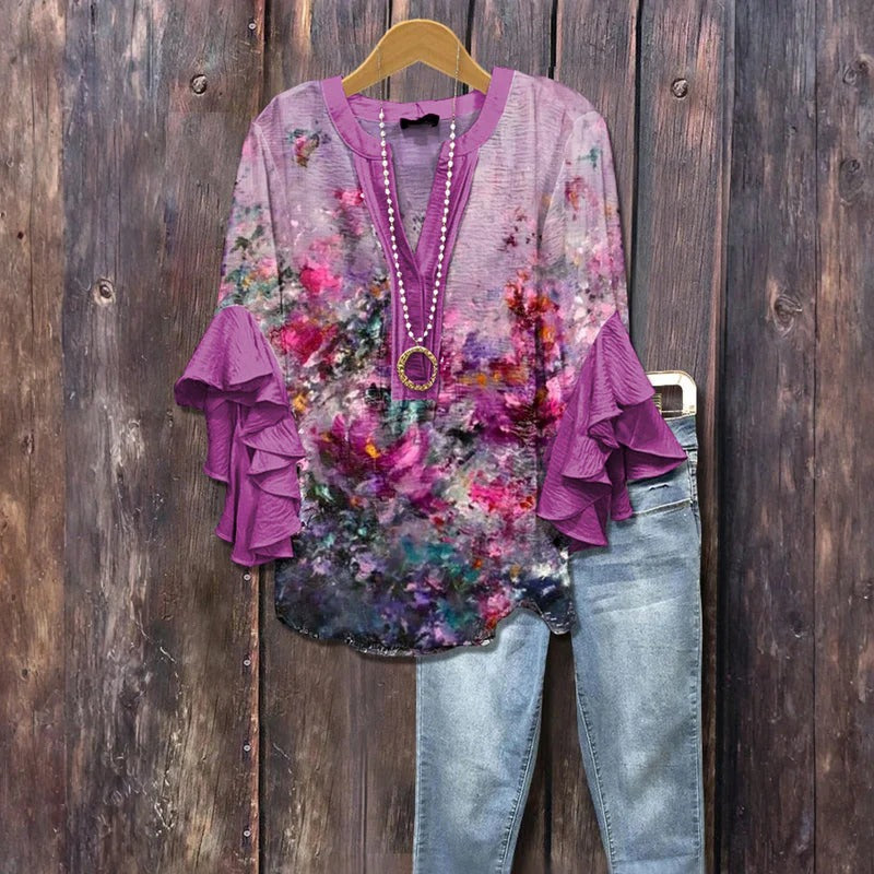 Johanne™ | Vintage bluse med blomsterprint