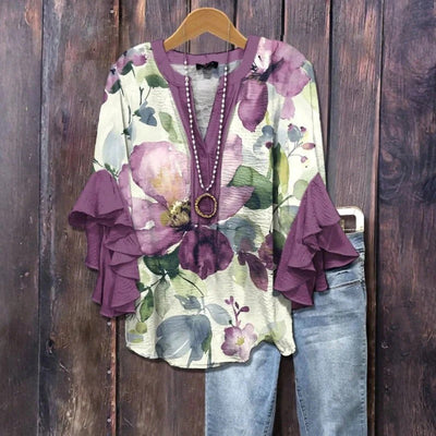 Johanne™ | Vintage bluse med blomsterprint