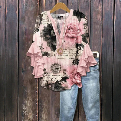 Johanne™ | Vintage bluse med blomsterprint