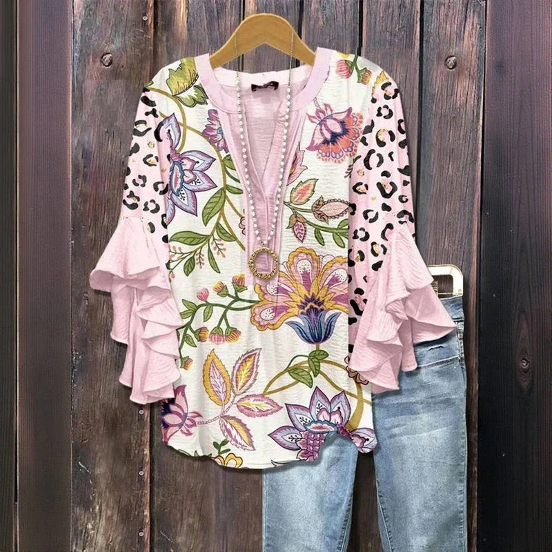 Johanne™ | Vintage bluse med blomsterprint