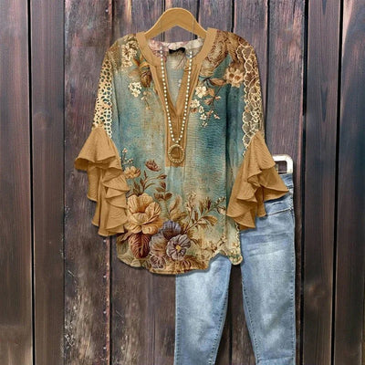 Johanne™ | Vintage bluse med blomsterprint