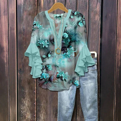 Johanne™ | Vintage bluse med blomsterprint